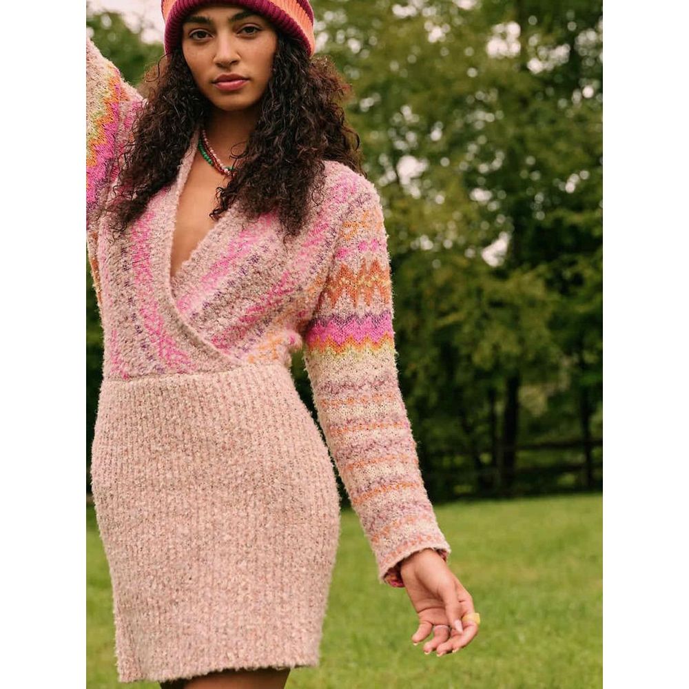 Free People Forever Fair Isle Long Sleeve Sweater Dress Size Large